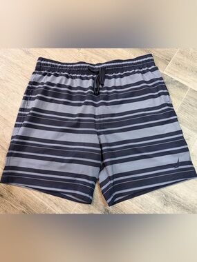 Nautica Swim Stretch Quick Dry Comfort Liner Shorts Stripes Blue Men’s XXL NWT